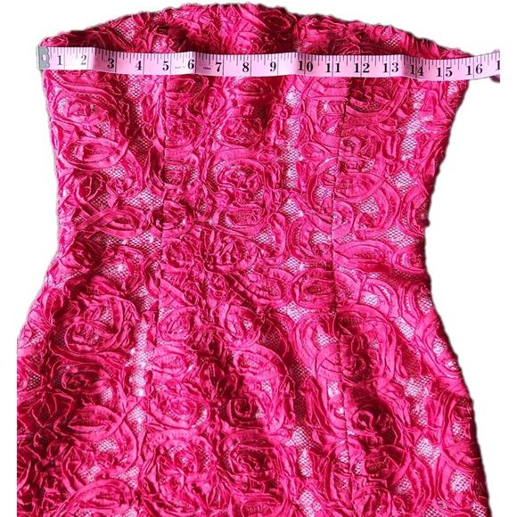 BCBGMaxazria Y2K Marina Red Mini Strapless Ruffle Hem Dress Women's Size 6 - Picture 10 of 13